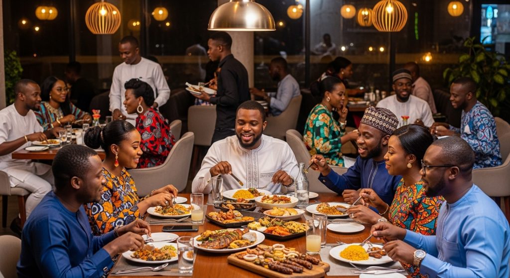 A group of Lagosians having dinner