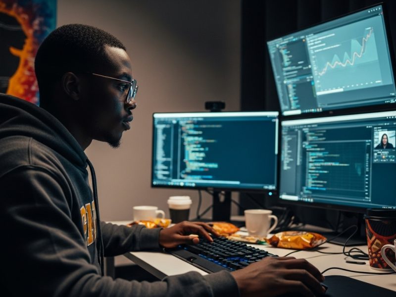 a Lagos tech bro at his workstation