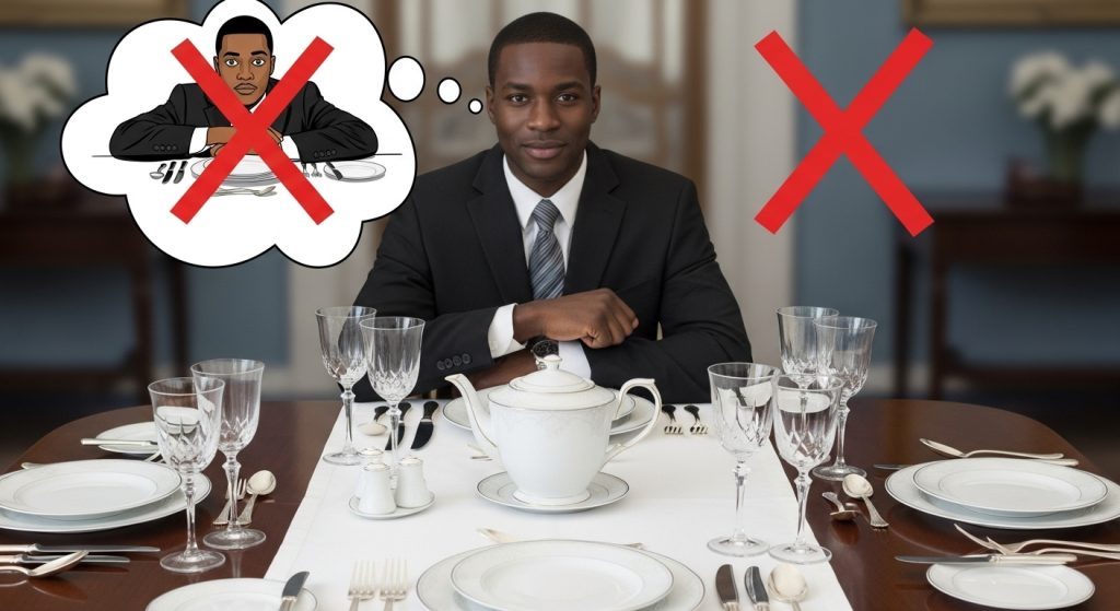 Don't put your elbows on the dinner table infographic