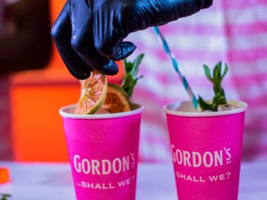 bartender preps a drink