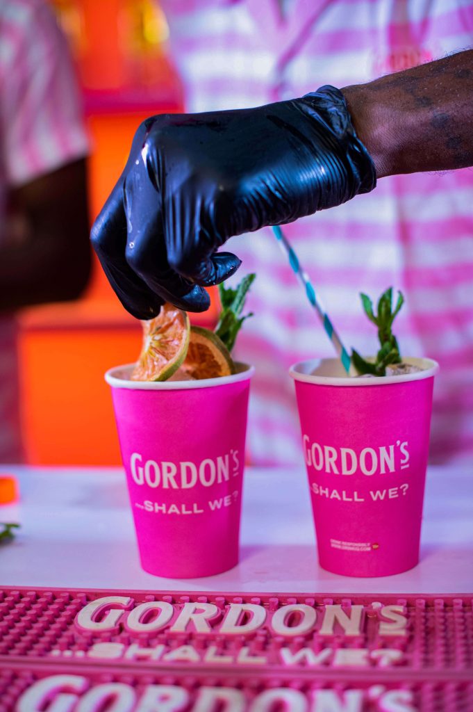 bartender preps a drink